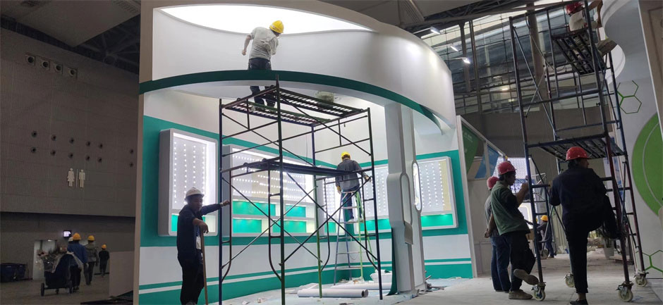 和美樂展臺(tái)搭建施工現(xiàn)場