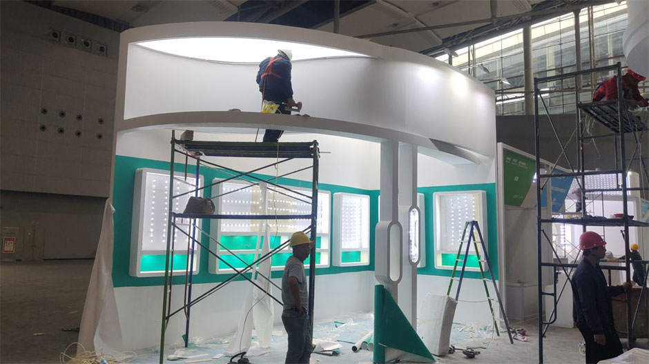 和美樂展臺(tái)搭建施工現(xiàn)場